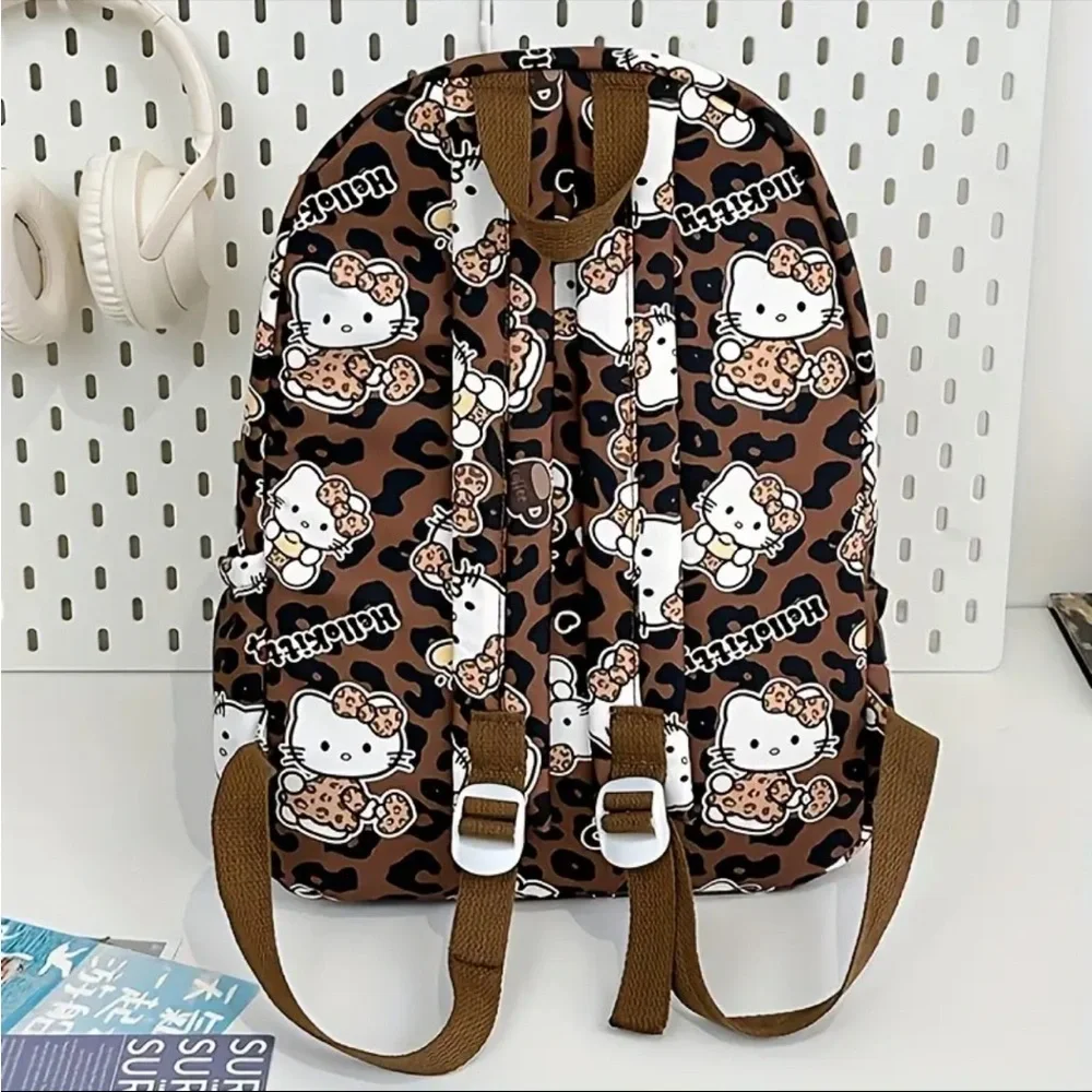 🆕 Hello Kitty - Sanrio - Brown Leopard Print Backpack - NIB